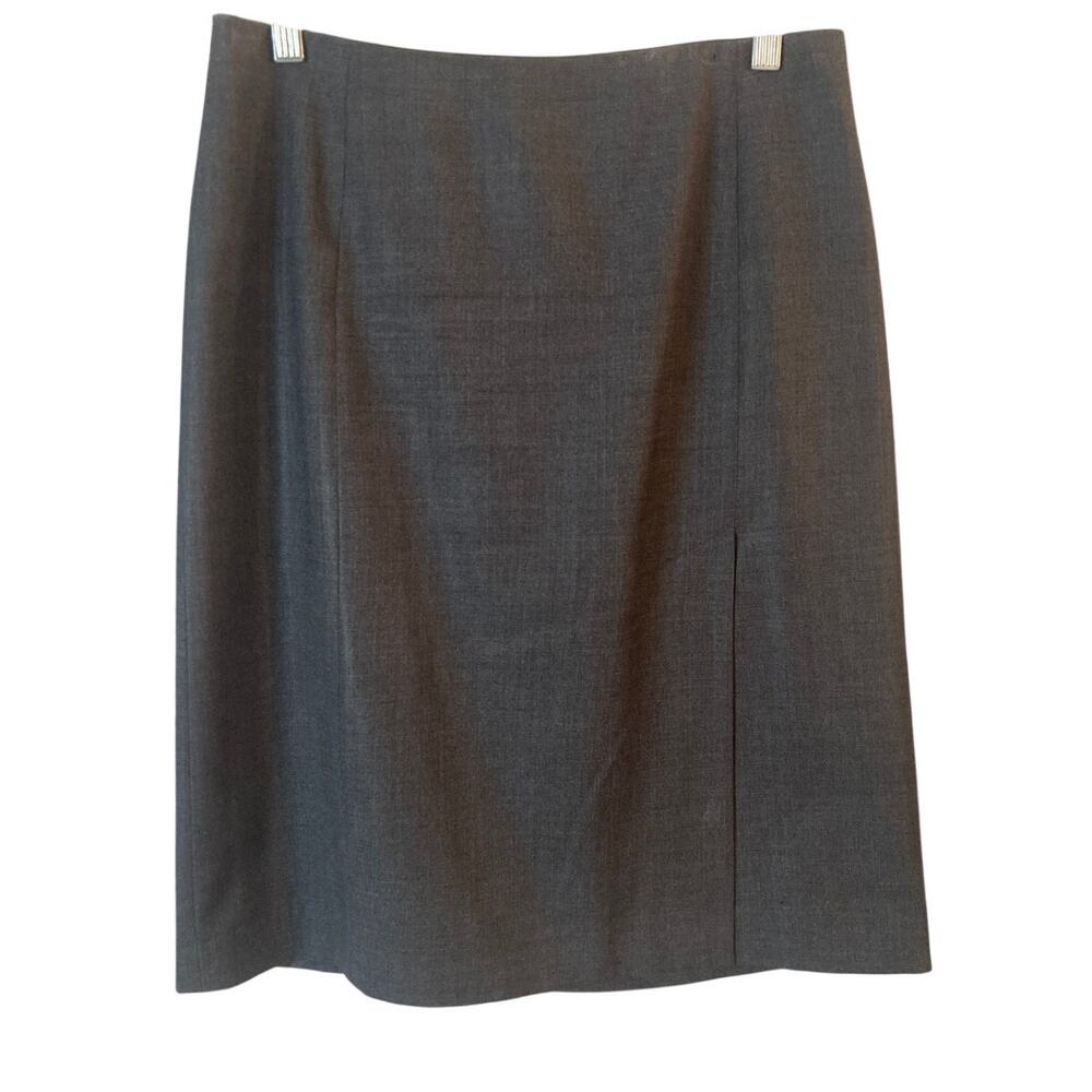 J Crew Super 100s Wool Pencil Skirt Womens 8 Charcoal Black Career Office Lined